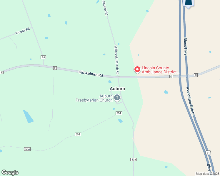 map of restaurants, bars, coffee shops, grocery stores, and more near 671 Old Auburn Road in Elsberry