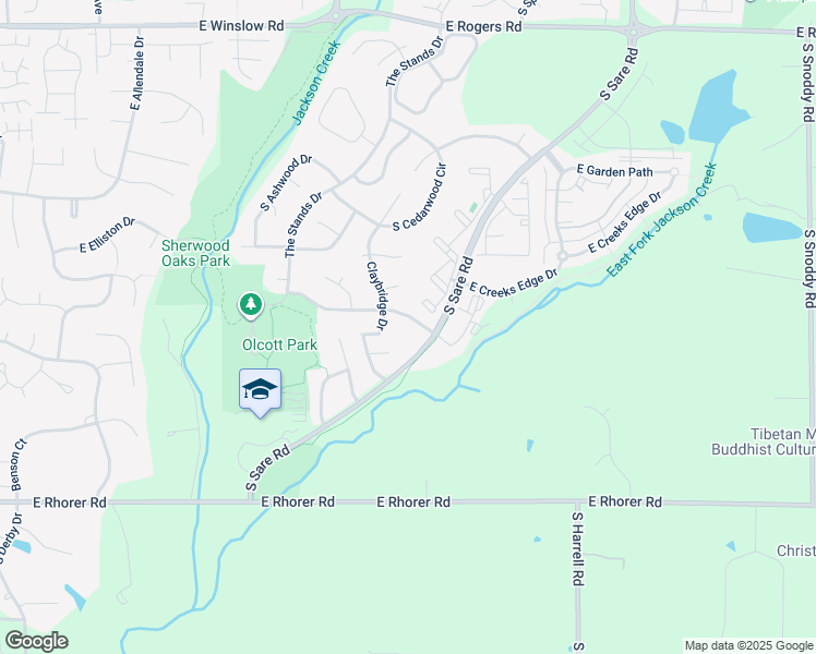 map of restaurants, bars, coffee shops, grocery stores, and more near 3802 South Sare Road in Bloomington