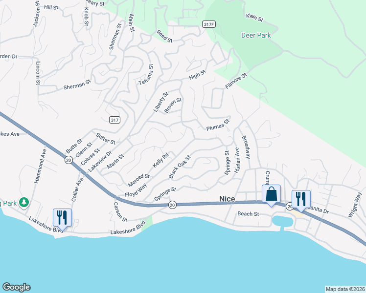 map of restaurants, bars, coffee shops, grocery stores, and more near 7035 Floyd Way in Nice