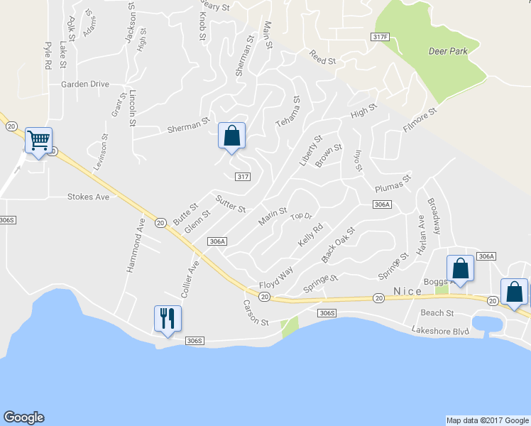 map of restaurants, bars, coffee shops, grocery stores, and more near 7005 Marin Street in Nice