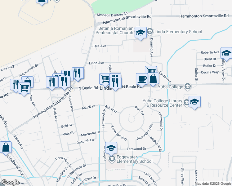 map of restaurants, bars, coffee shops, grocery stores, and more near 5977 Albrecht Avenue in Marysville