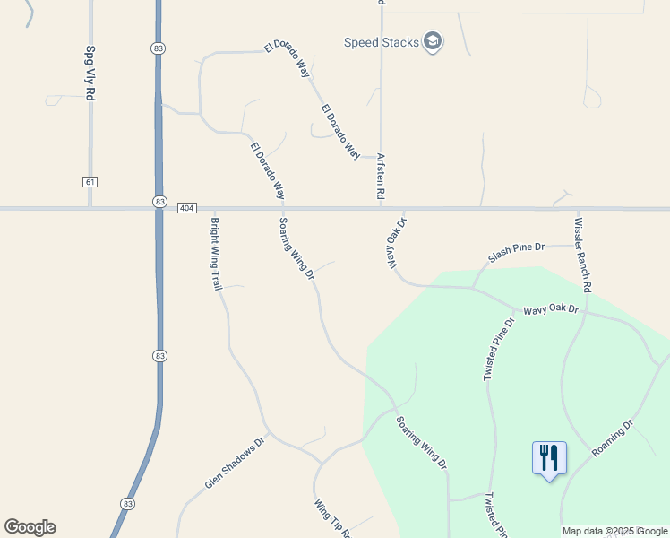 map of restaurants, bars, coffee shops, grocery stores, and more near 20175 Soaring Wing Drive in Colorado Springs