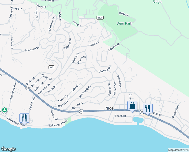 map of restaurants, bars, coffee shops, grocery stores, and more near 3309 Lakeview Drive in Nice