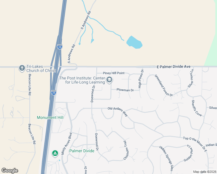 map of restaurants, bars, coffee shops, grocery stores, and more near 20310 True Vista Circle in Monument