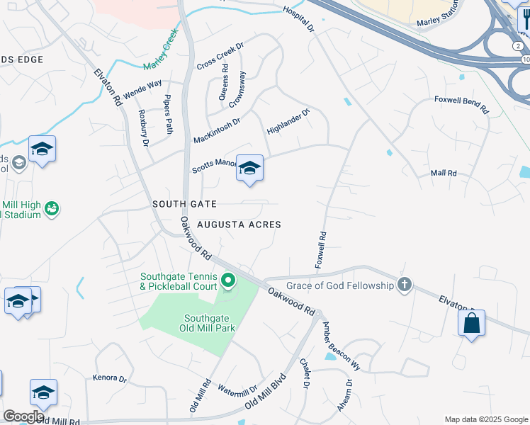 map of restaurants, bars, coffee shops, grocery stores, and more near 303 Alexis Drive in Glen Burnie