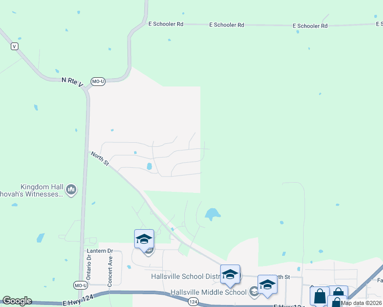 map of restaurants, bars, coffee shops, grocery stores, and more near 6420 Douglas Parkway in Hallsville