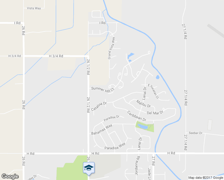 map of restaurants, bars, coffee shops, grocery stores, and more near 2658 Summer Vale Circle in Grand Junction