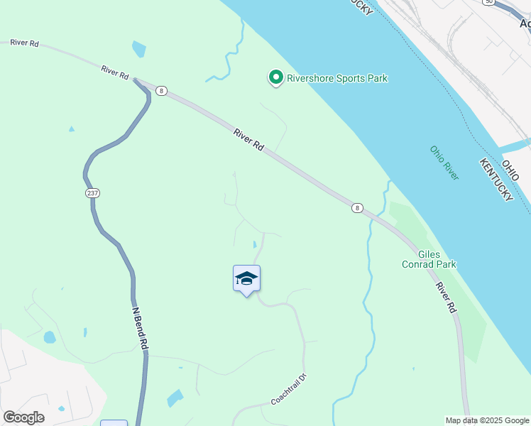 map of restaurants, bars, coffee shops, grocery stores, and more near 606 Rivershore Drive in Hebron