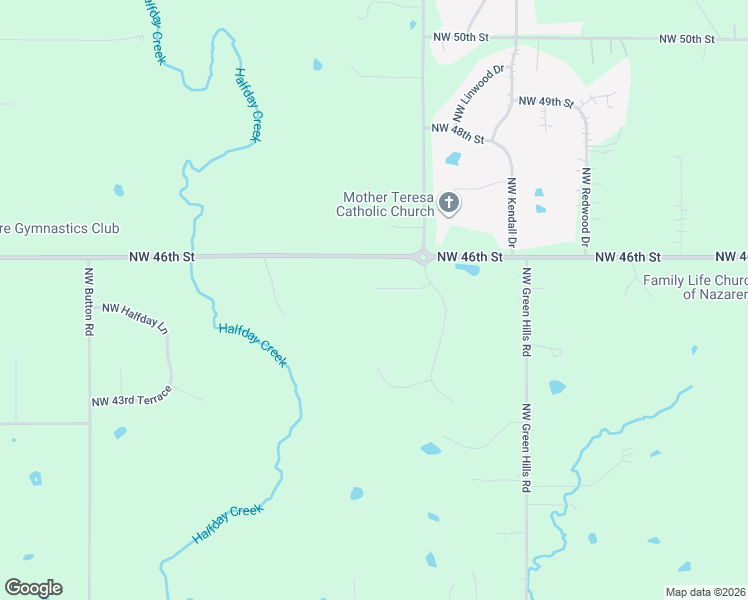 map of restaurants, bars, coffee shops, grocery stores, and more near 2401 Northwest 45th Terrace in Topeka