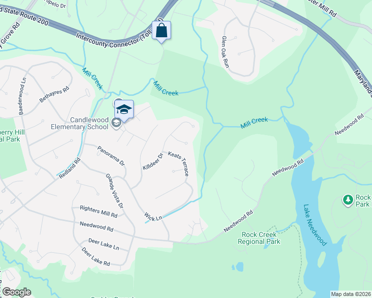 map of restaurants, bars, coffee shops, grocery stores, and more near 6904 Tennyson Terrace in Rockville