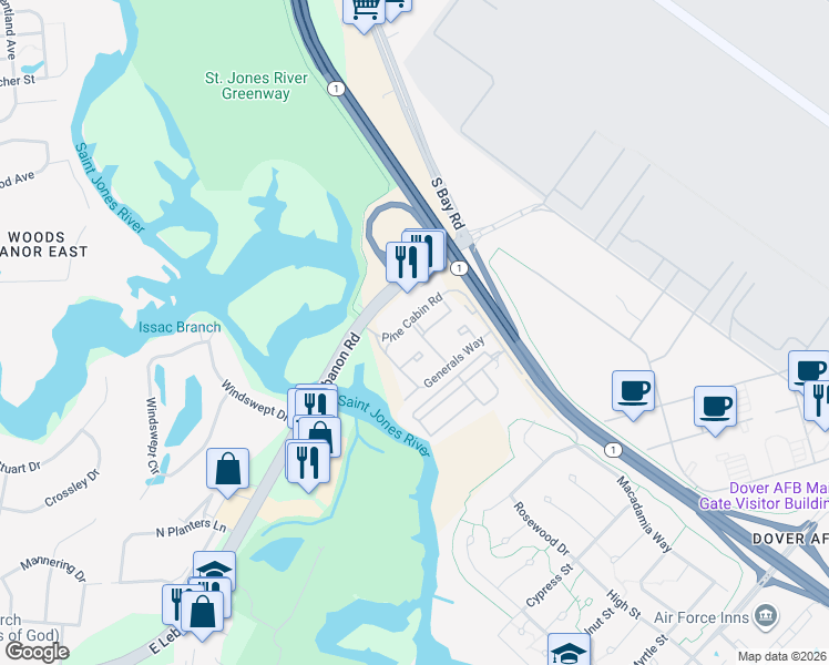 map of restaurants, bars, coffee shops, grocery stores, and more near in Kent County