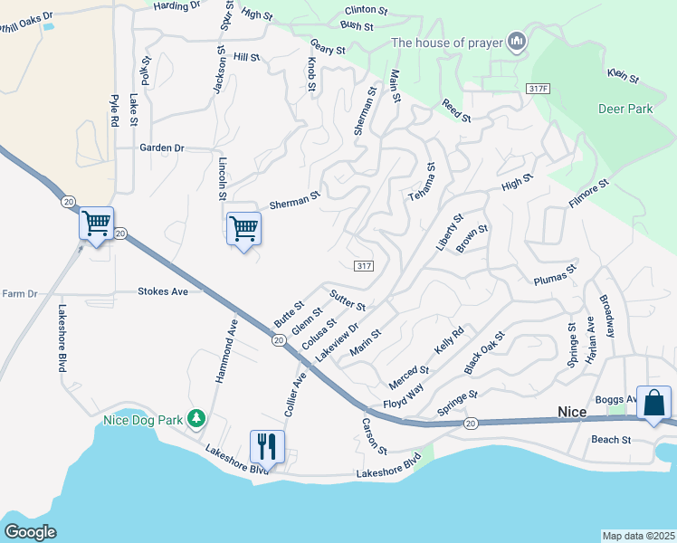map of restaurants, bars, coffee shops, grocery stores, and more near 7222 Butte Court in Nice
