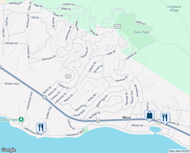 map of restaurants, bars, coffee shops, grocery stores, and more near 3155 Buckingham Way in Nice