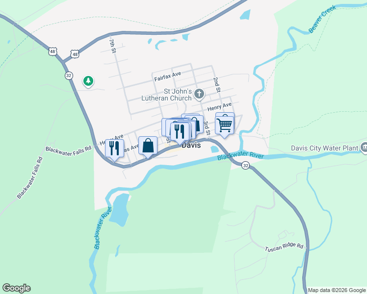 map of restaurants, bars, coffee shops, grocery stores, and more near in Davis