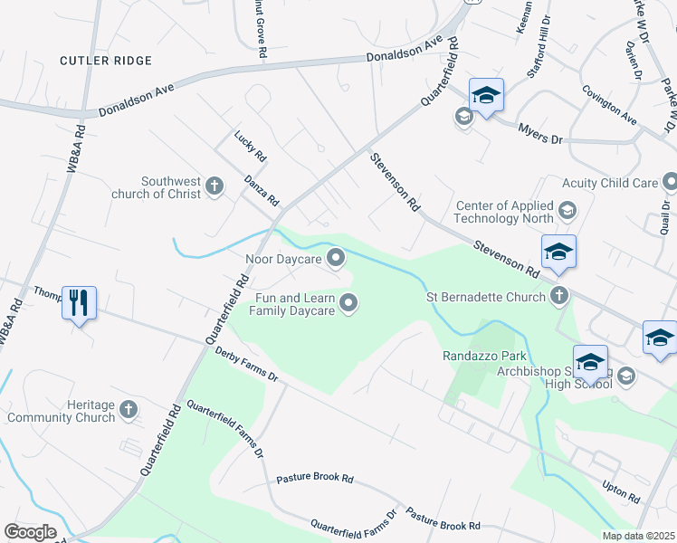 map of restaurants, bars, coffee shops, grocery stores, and more near 738 Blackhorse Trail in Severn