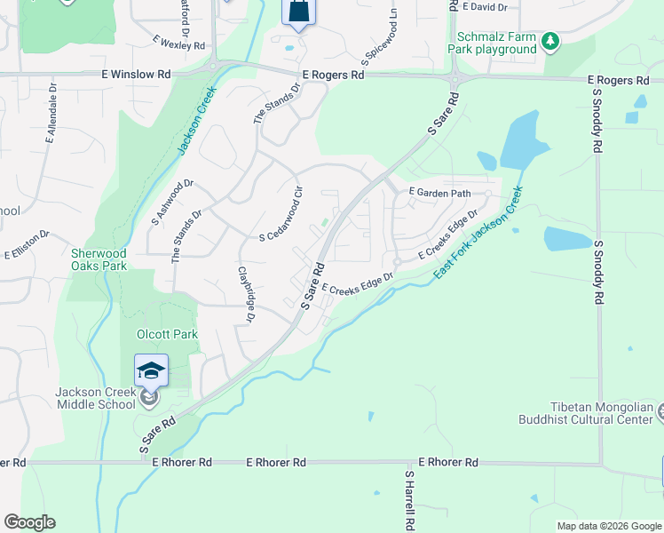 map of restaurants, bars, coffee shops, grocery stores, and more near 3541 South Oaklawn Circle in Bloomington