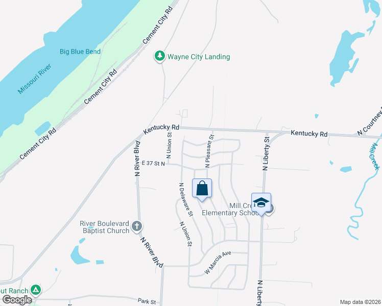 map of restaurants, bars, coffee shops, grocery stores, and more near 804 West 38th Street North in Independence