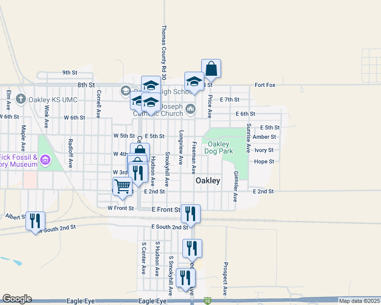 map of restaurants, bars, coffee shops, grocery stores, and more near 448-498 East 4th Street in Oakley
