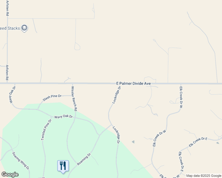 map of restaurants, bars, coffee shops, grocery stores, and more near 20470 Lockridge Drive in Colorado Springs
