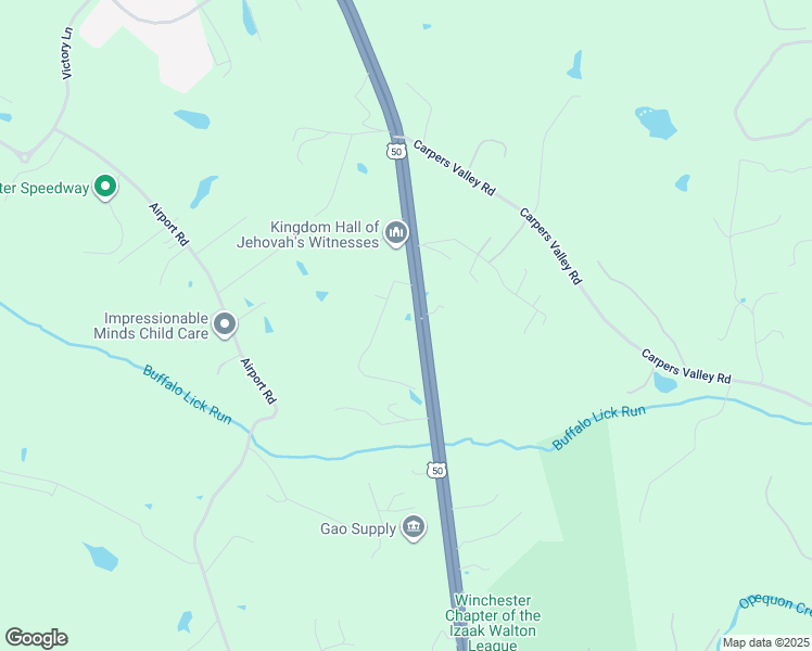 map of restaurants, bars, coffee shops, grocery stores, and more near 2510 Millwood Pike in Winchester