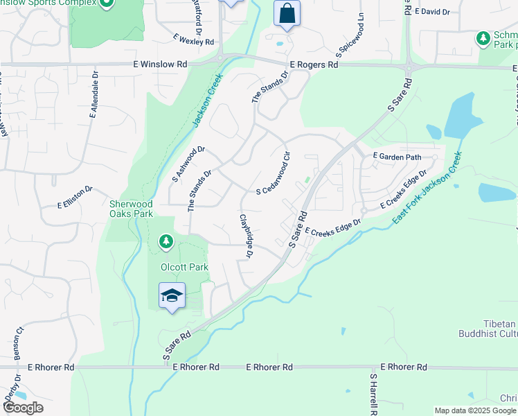 map of restaurants, bars, coffee shops, grocery stores, and more near 2501-2598 Sandberg Ct in Bloomington
