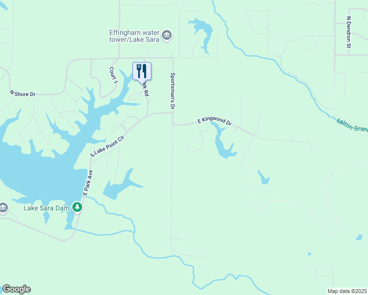 map of restaurants, bars, coffee shops, grocery stores, and more near 14534 North Amber Lane in Effingham