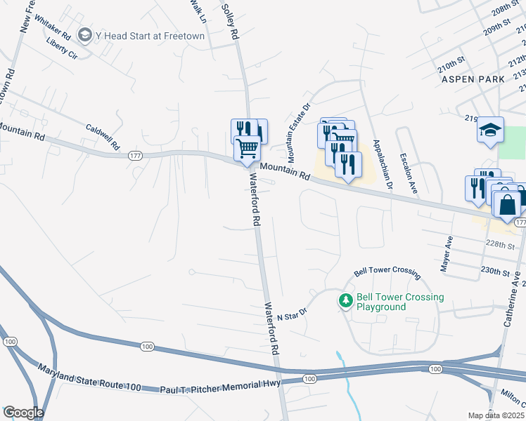 map of restaurants, bars, coffee shops, grocery stores, and more near 8236 Champion Court in Pasadena