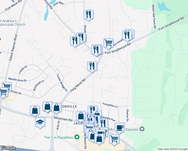 map of restaurants, bars, coffee shops, grocery stores, and more near 4103 Apple Leaf Court in Pasadena