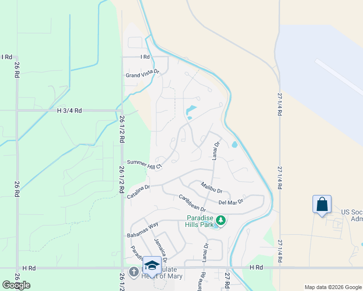 map of restaurants, bars, coffee shops, grocery stores, and more near 866 Summer Sage Court in Grand Junction