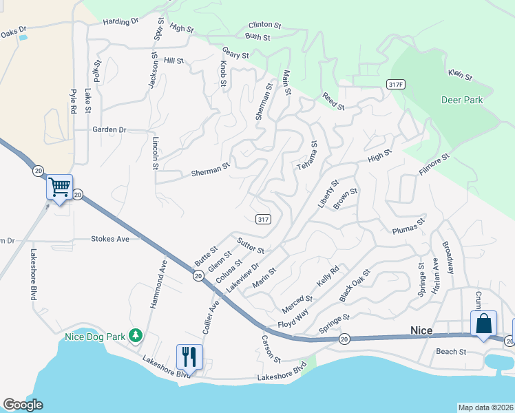 map of restaurants, bars, coffee shops, grocery stores, and more near 7222 Butte Court in Nice