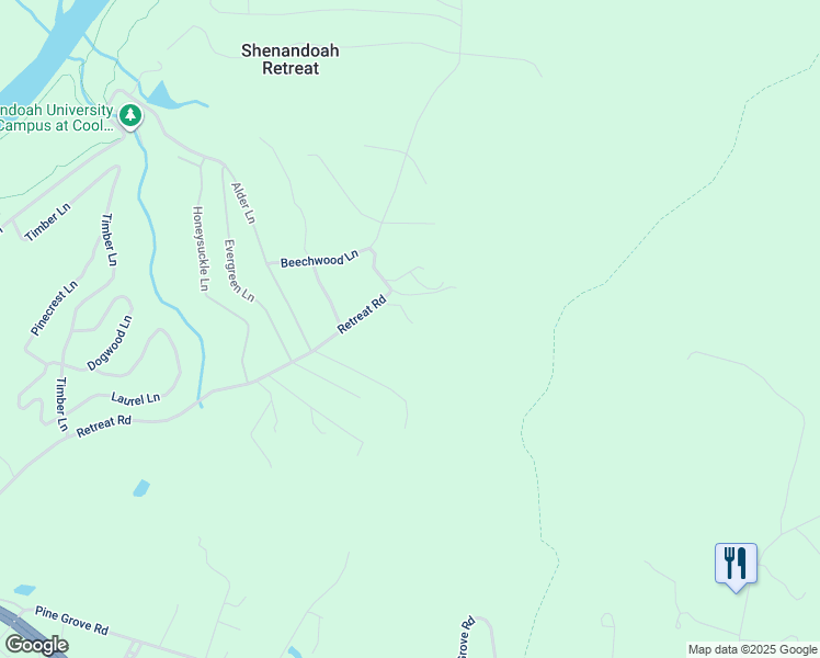 map of restaurants, bars, coffee shops, grocery stores, and more near 1170 Retreat Road in Bluemont