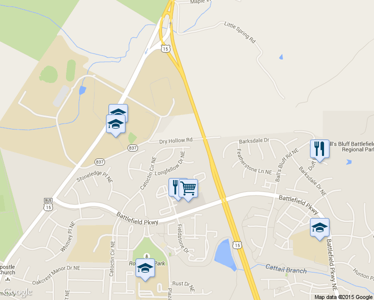 map of restaurants, bars, coffee shops, grocery stores, and more near 912 Catoctin Circle Northeast in Leesburg