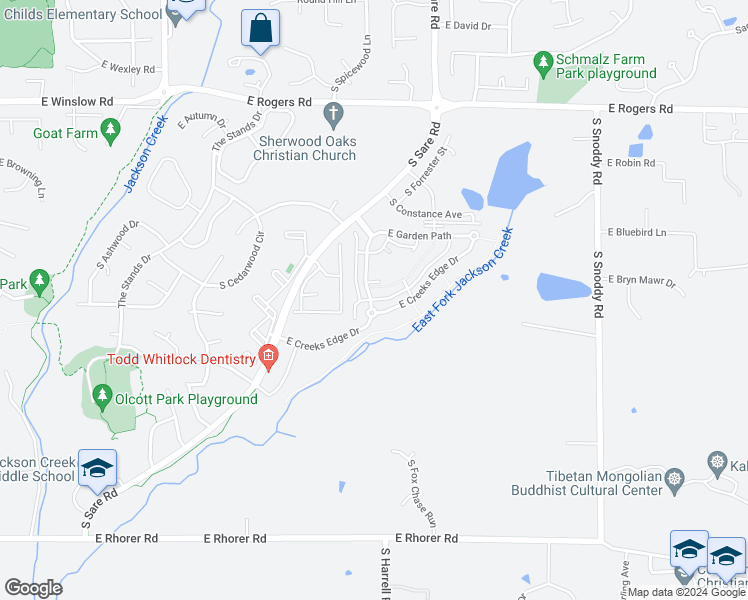 map of restaurants, bars, coffee shops, grocery stores, and more near in Bloomington