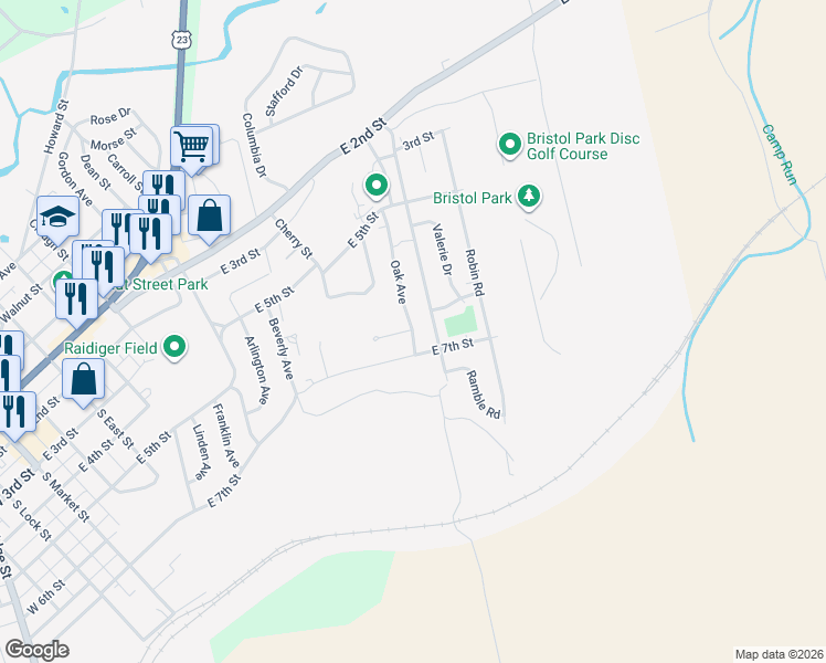 map of restaurants, bars, coffee shops, grocery stores, and more near 616 Cardinal Circle in Waverly