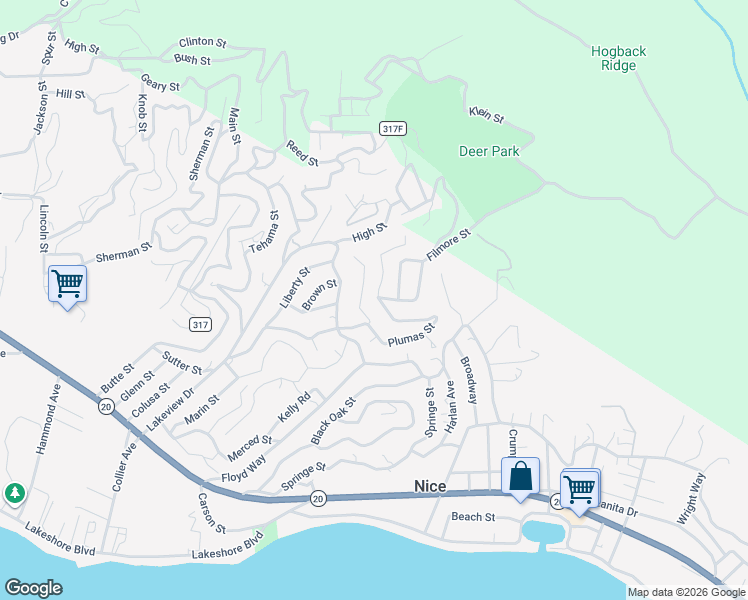 map of restaurants, bars, coffee shops, grocery stores, and more near 7209 Plumas Street in Nice