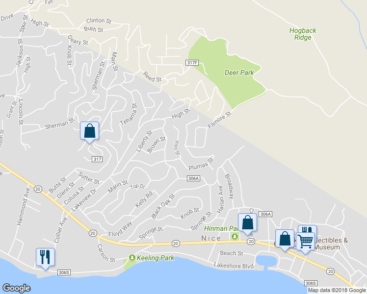 map of restaurants, bars, coffee shops, grocery stores, and more near 7209 Plumas Street in Nice