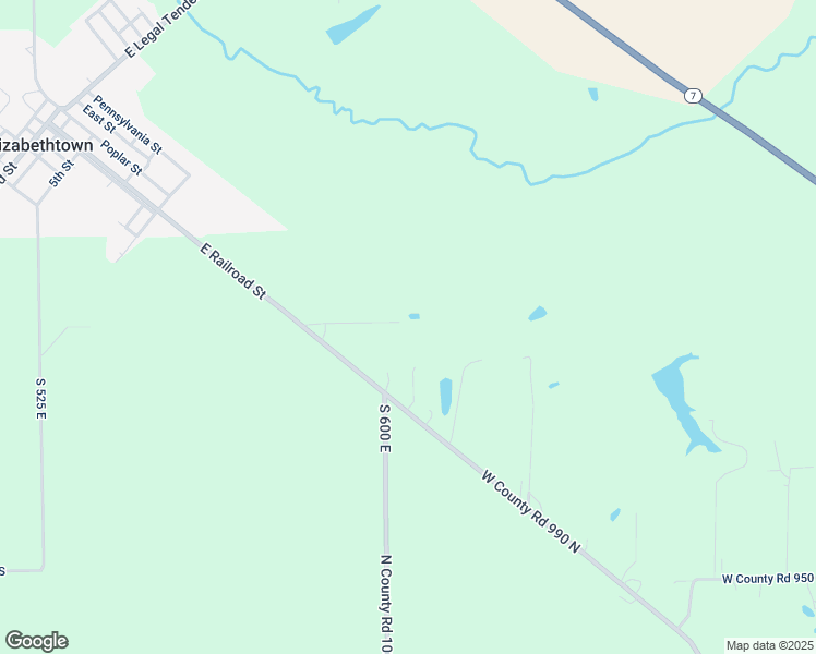 map of restaurants, bars, coffee shops, grocery stores, and more near 10820 East Railroad Street in Elizabethtown