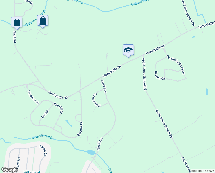 map of restaurants, bars, coffee shops, grocery stores, and more near 105 Quail Run in Kent County
