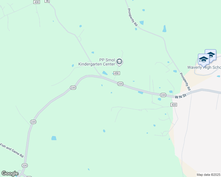 map of restaurants, bars, coffee shops, grocery stores, and more near 6494 Ohio 220 in Waverly