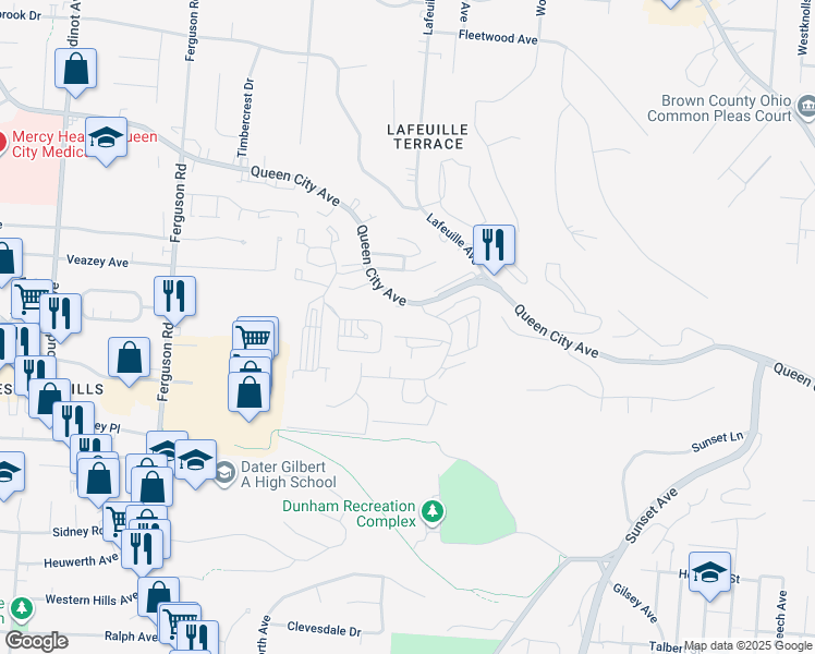 map of restaurants, bars, coffee shops, grocery stores, and more near in Cincinnati