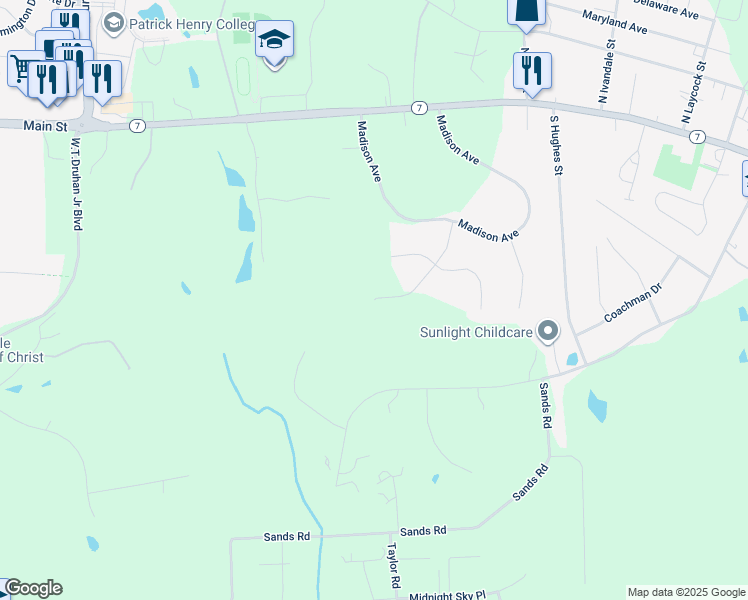 map of restaurants, bars, coffee shops, grocery stores, and more near 17628 Bates Drive in Hamilton