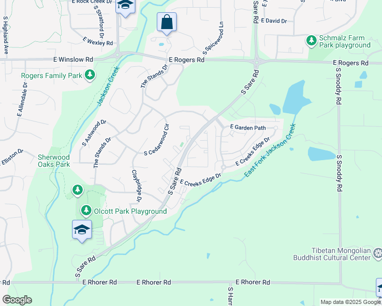 map of restaurants, bars, coffee shops, grocery stores, and more near in Bloomington