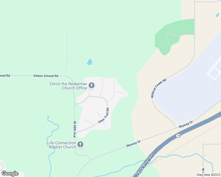 map of restaurants, bars, coffee shops, grocery stores, and more near 2435 Brookfield Drive in Manhattan