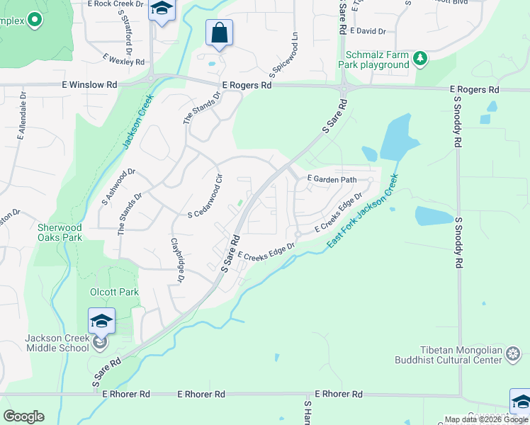 map of restaurants, bars, coffee shops, grocery stores, and more near in Bloomington