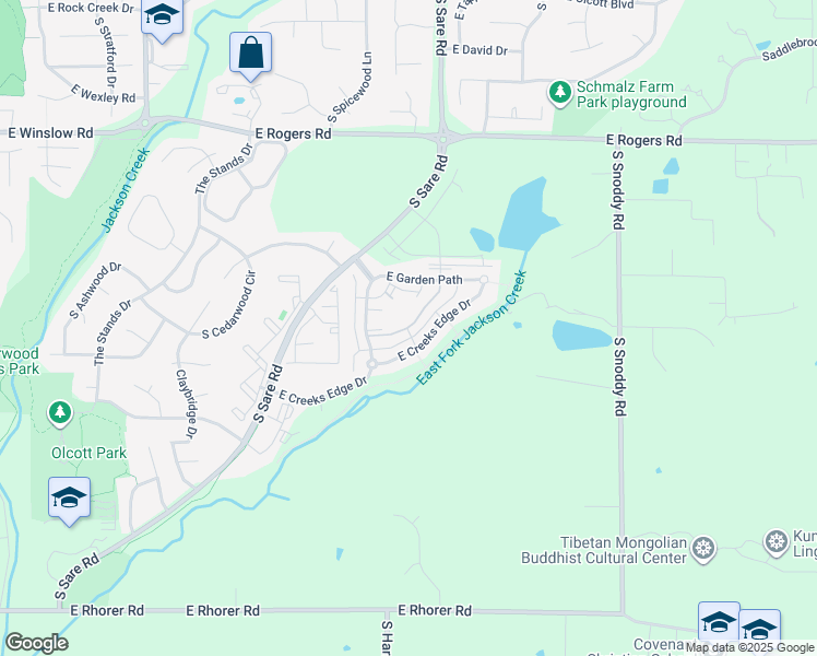 map of restaurants, bars, coffee shops, grocery stores, and more near 3360 South Aspet Bend in Bloomington