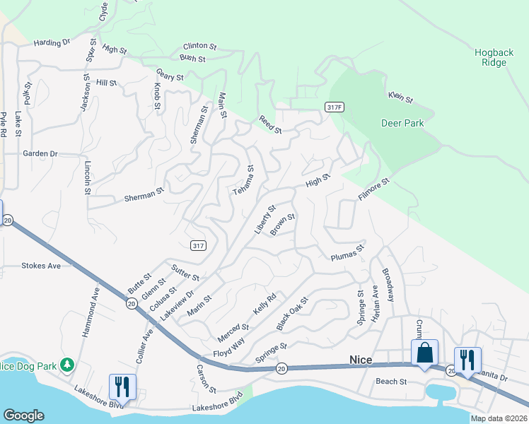 map of restaurants, bars, coffee shops, grocery stores, and more near 7195 Liberty Street in Nice