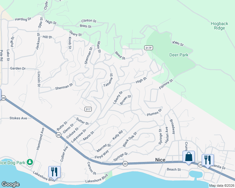 map of restaurants, bars, coffee shops, grocery stores, and more near 7195 Liberty Street in Nice