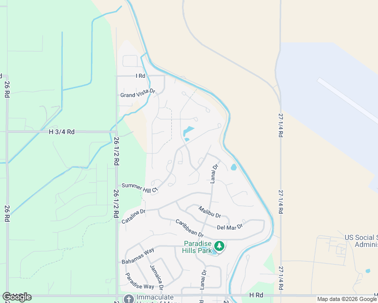 map of restaurants, bars, coffee shops, grocery stores, and more near Spring Crossing in Grand Junction
