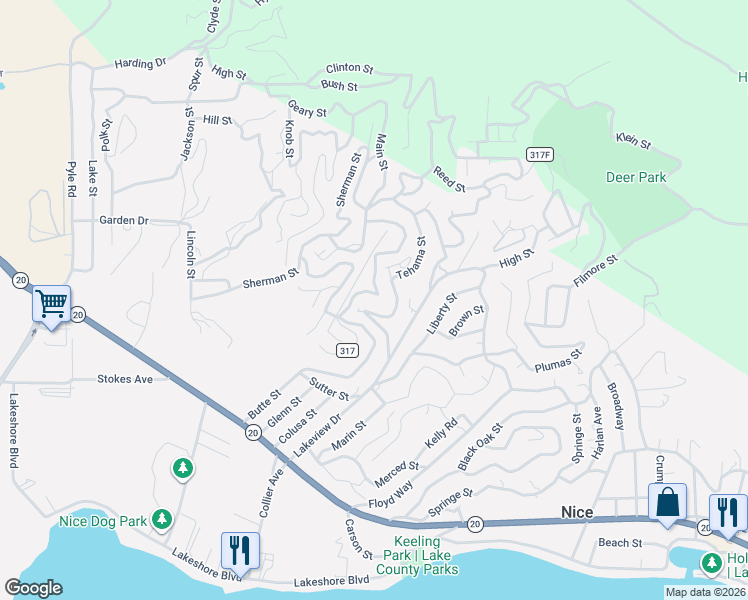 map of restaurants, bars, coffee shops, grocery stores, and more near 7208 Shasta Street in Nice