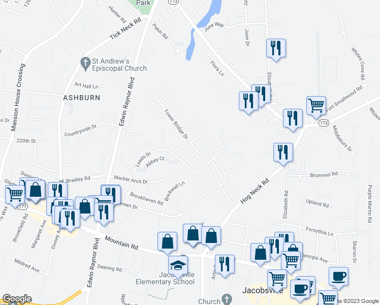 map of restaurants, bars, coffee shops, grocery stores, and more near 3512 Marble Arch Dr in Pasadena